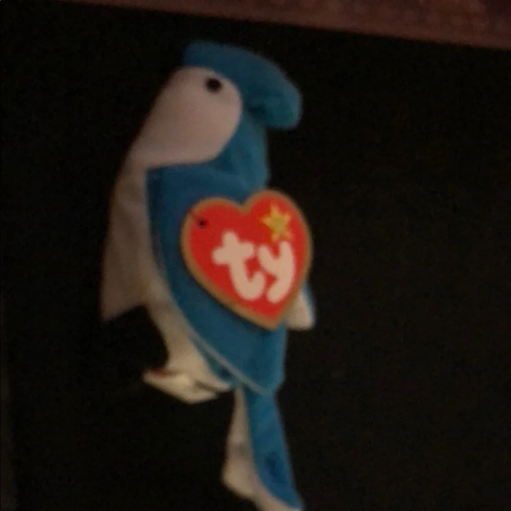Ty Blue and White Bird Plush Toy